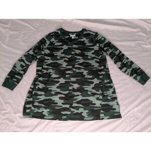 D&Co. Women's Active‎ Sweater - Green Camouflage - Size 2XL